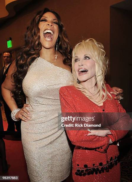 Personality Wendy Williams and Singer/Songwriter Dolly Parton attend the Kenny Rogers: The First 50 Years award show at the MGM Grand at Foxwoods on...
