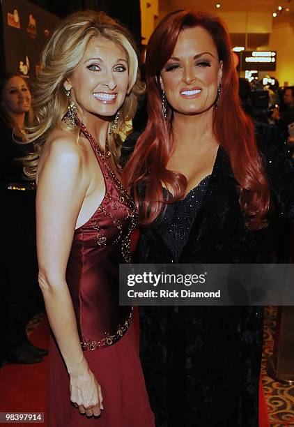 Singer/Songwriters Linda Davis and Wynonna Judd attend the Kenny Rogers: The First 50 Years award show at the MGM Grand at Foxwoods on April 10, 2010...