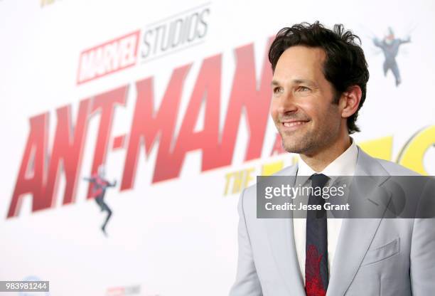 Actor Paul Rudd attends the Los Angeles Global Premiere for Marvel Studios' "Ant-Man And The Wasp" at the El Capitan Theatre on June 25, 2018 in...