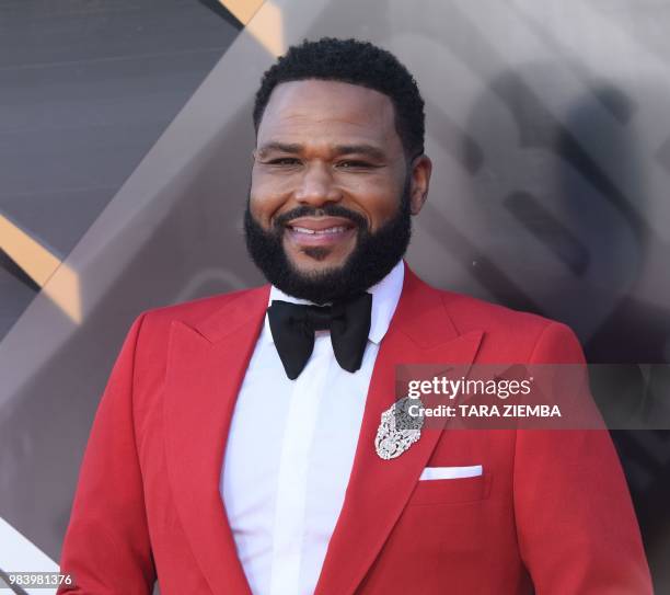 Actor and host of the awards show Anthony Anderson attends the 2018 NBA Awards at Barkar Hangar on June 25, 2018 in Santa Monica, California.