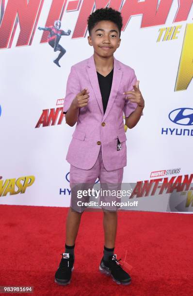 Miles Brown attends the premiere of Disney And Marvel's "Ant-Man And The Wasp" at the El Capitan Theater on June 25, 2018 in Hollywood, California.