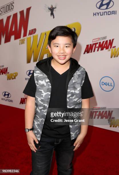 Albert Tsai attends the Los Angeles Global Premiere for Marvel Studios' "Ant-Man And The Wasp" at the El Capitan Theatre on June 25, 2018 in...