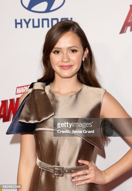 Olivia Sanabia attends the Los Angeles Global Premiere for Marvel Studios' "Ant-Man And The Wasp" at the El Capitan Theatre on June 25, 2018 in...