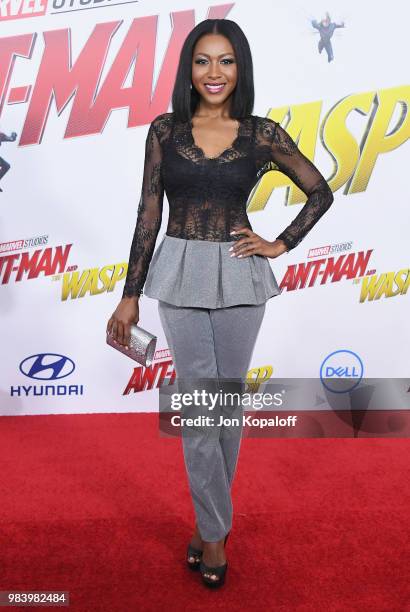 Gabrielle Dennis attends the premiere of Disney And Marvel's "Ant-Man And The Wasp" at the El Capitan Theater on June 25, 2018 in Hollywood,...