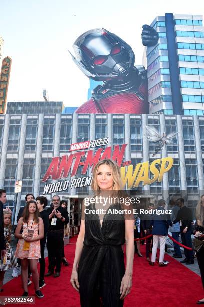 Actor Michelle Pfeiffer attends the Los Angeles Global Premiere for Marvel Studios' "Ant-Man And The Wasp" at the El Capitan Theatre on June 25, 2018...