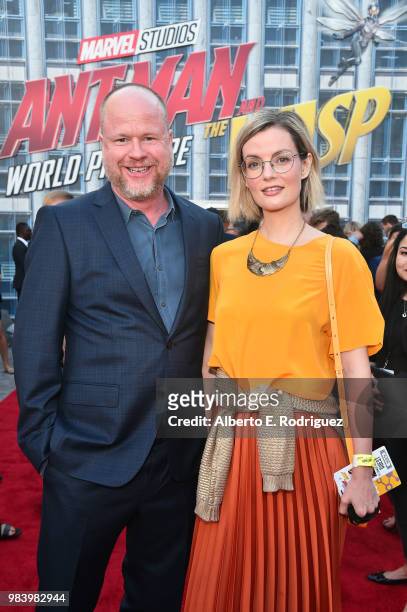 Joss Whedon and Siobhan Thompson attend the Los Angeles Global Premiere for Marvel Studios' "Ant-Man And The Wasp" at the El Capitan Theatre on June...