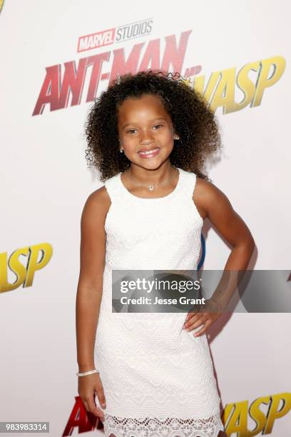 RaeLynn Bratten attends the Los Angeles Global Premiere for Marvel Studios' "Ant-Man And The Wasp" at the El Capitan Theatre on June 25, 2018 in...