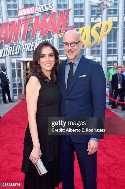 Director Peyton Reed and guest attend the Los Angeles Global Premiere for Marvel Studios' "Ant-Man And The Wasp" at the El Capitan Theatre on June...