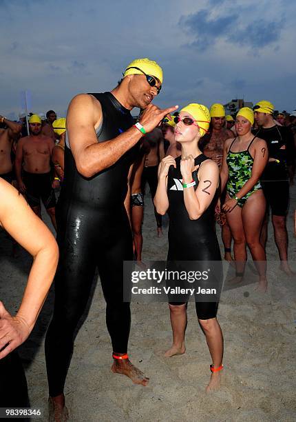 Actors Rick Fox and Eliza Dushku attends the Third Annual Nautica South Beach Triathlon on April 11, 2010 in Miami Beach, Florida.