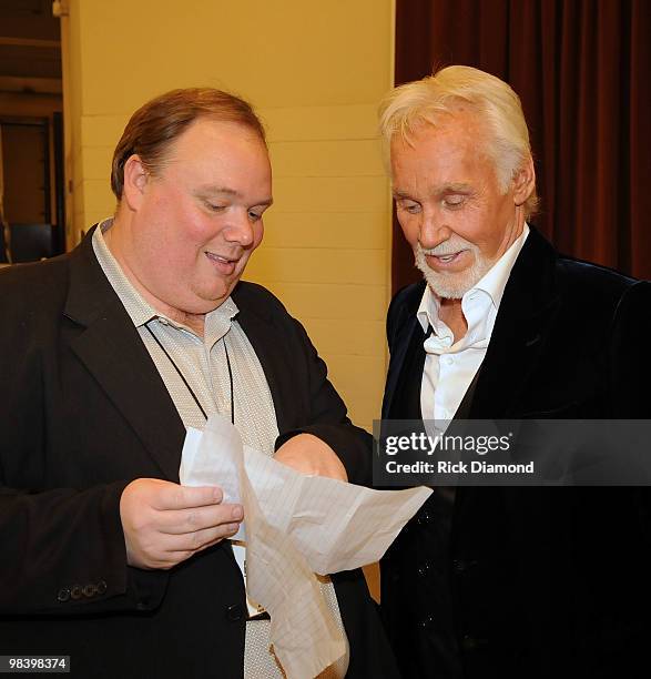 Kirt Webster, Webster & Associates Public Relations and Honoree Kenny Rogers Backstage at the Kenny Rogers: The First 50 Years show at the MGM Grand...