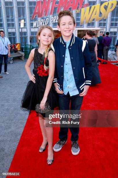 Ruby Rose Turner and Dakota Lotus attend the premiere of Disney And Marvel's 'Ant-Man And The Wasp' on June 25, 2018 in Hollywood, California.