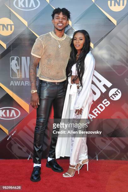 Nick Young and Keonna Green attend the 2018 NBA Awards Show at Barker Hangar on June 25, 2018 in Santa Monica, California.