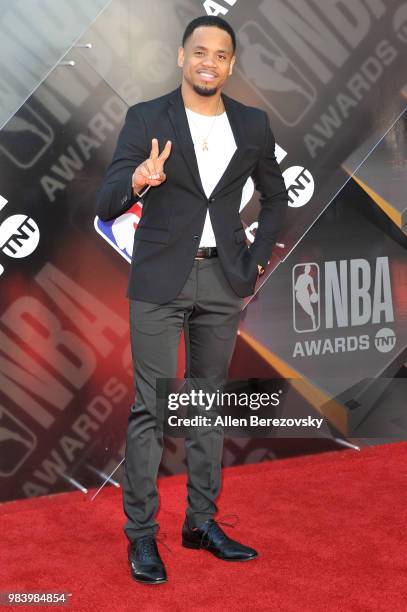 Tristan Wilds attends the 2018 NBA Awards Show at Barker Hangar on June 25, 2018 in Santa Monica, California.
