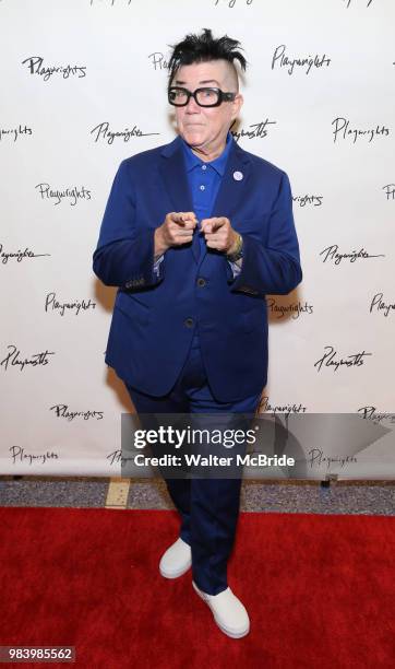 Lea DeLaria attends the opening night performance of the Playwrights Horizons world premiere production of 'Log Cabin' on June 25, 2018 at...