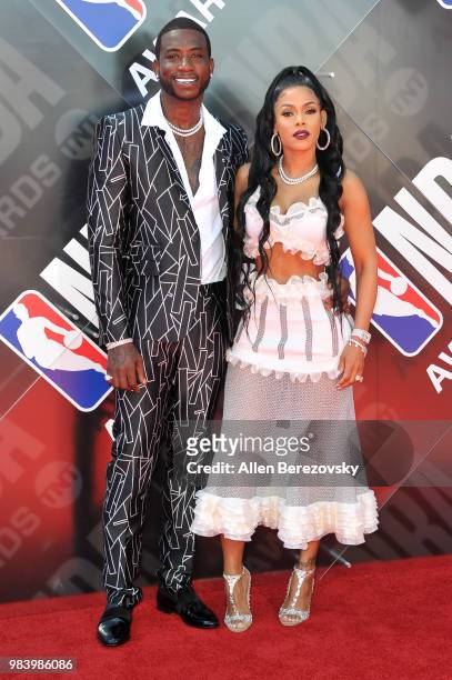 Gucci Mane and Keyshia Ka'Oir attend the 2018 NBA Awards Show at Barker Hangar on June 25, 2018 in Santa Monica, California.