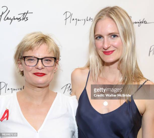 Martha Plimpton and sister Sorel Carradine attend the opening night performance of the Playwrights Horizons world premiere production of 'Log Cabin'...
