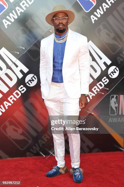 Von Miller attends the 2018 NBA Awards Show at Barker Hangar on June 25, 2018 in Santa Monica, California.