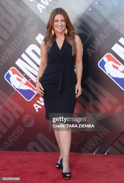 Host Rachel Nichols attends the 2018 NBA Awards at Barkar Hangar on June 25, 2018 in Santa Monica, California.
