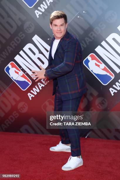 Actor Adam Devine attends the 2018 NBA Awards at Barkar Hangar on June 25, 2018 in Santa Monica, California.