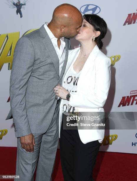 Elisa Pugliese, Keegan-Michael Key arrives at the Premiere Of Disney And Marvel's "Ant-Man And The Wasp" on June 25, 2018 in Hollywood, California.