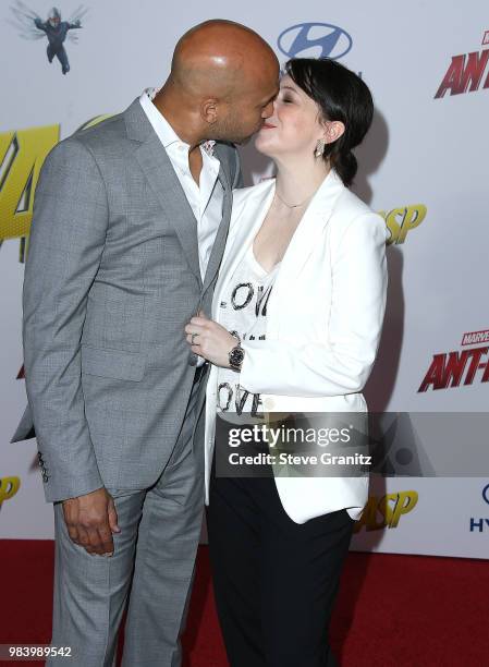 Elisa Pugliese, Keegan-Michael Key arrives at the Premiere Of Disney And Marvel's "Ant-Man And The Wasp" on June 25, 2018 in Hollywood, California.