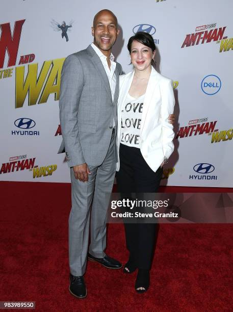 Elisa Pugliese, Keegan-Michael Key arrives at the Premiere Of Disney And Marvel's "Ant-Man And The Wasp" on June 25, 2018 in Hollywood, California.