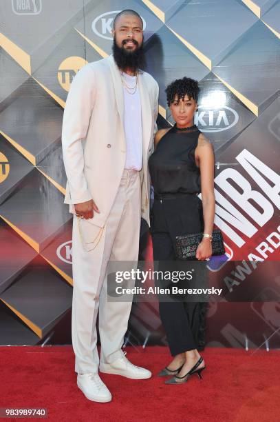 Tyson Chandler and Kimberly Chandler attend the 2018 NBA Awards Show at Barker Hangar on June 25, 2018 in Santa Monica, California.