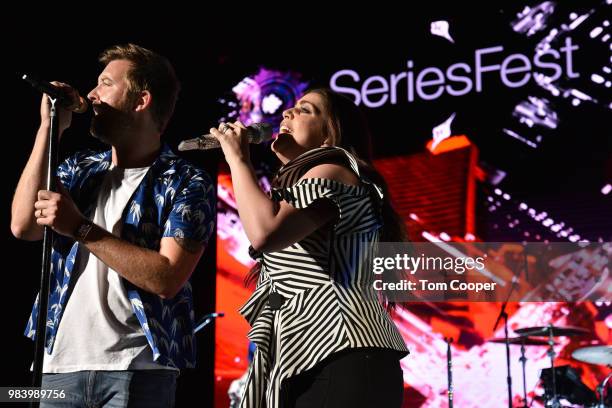 Charles Kelley and Hillary Scott of Lady Antebellum perform at Red Rocks Amphitheatre Debut for SeriesFest: Seasons 4 Centerpiece Event on June 25,...
