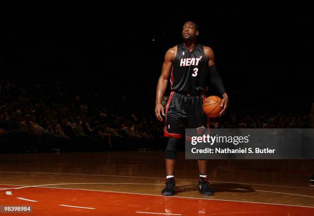 Dwyane Wade of the Miami Heat during game against the New York Knicks on April 11, 2010 at Madison Square Garden in New York City. NOTE TO USER: User...