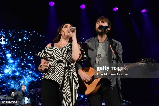 Hillary Scott and Dave Haywood of Lady Antebellum perform at Red Rocks Amphitheatre Debut for SeriesFest: Seasons 4 Centerpiece Event on June 25,...