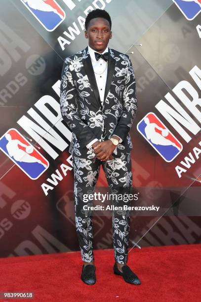 Victor Oladipo attends the 2018 NBA Awards Show at Barker Hangar on June 25, 2018 in Santa Monica, California.