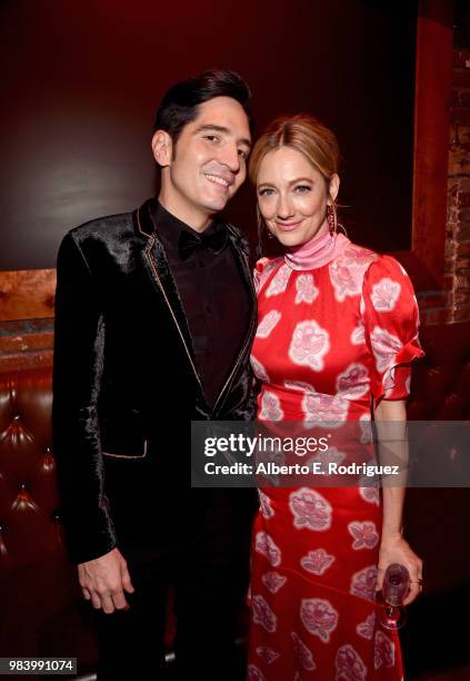 Actors David Dastmalchian and Judy Greer attend the Los Angeles Global Premiere for Marvel Studios' "Ant-Man And The Wasp" at the El Capitan Theatre...