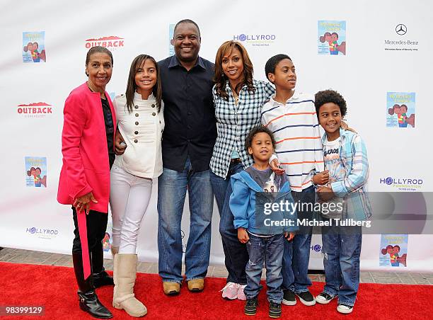 Actress Holly Robinson Peete arrives with daughter Ryan Elizabeth Peete , husband Rodney Peete and family at the launch party for Holly Robinson...