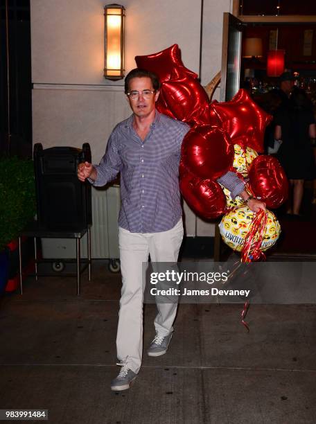 Kyle MacLachlan celebrates Desiree Gruber's birthday at El Toro Blanco on June 25, 2018 in New York City.