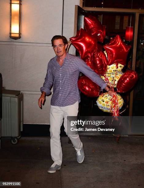 Kyle MacLachlan celebrates Desiree Gruber's birthday at El Toro Blanco on June 25, 2018 in New York City.