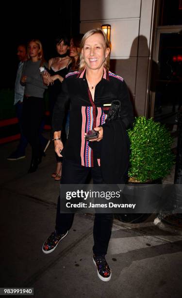 Martina Navratilova celebrates Desiree Gruber's birthday at El Toro Blanco on June 25, 2018 in New York City.
