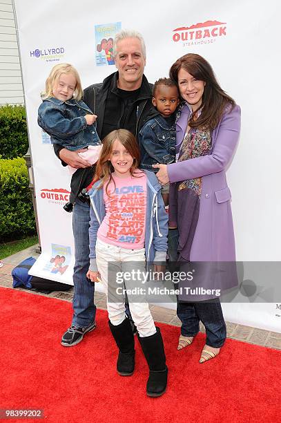 Actress Joely Fisher and family arrive at the launch party for actress Holly Robinson Peete's new book "My Brother Charlie" on April 11, 2010 in...