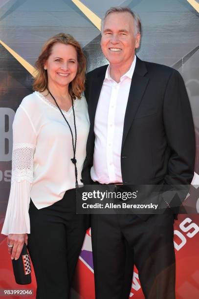 Mike D'antoni and Laurel D'antoni attend the 2018 NBA Awards Show at Barker Hangar on June 25, 2018 in Santa Monica, California.