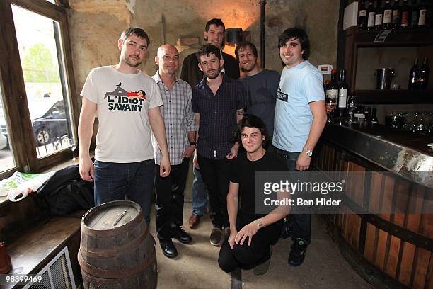 Keith Beavers, Michael Lerner, Peter Silberman, Karl Wente, Adam Teeter, Darby Cicci and David Hitchner attend the Viewtopia: In Vino launch at In...