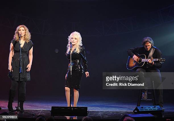 Recording Artists Alison Krauss, Dolly Parton and Billy Dean Perform at Kenny Rogers: The First 50 Years show at the MGM Grand at Foxwoods on April...