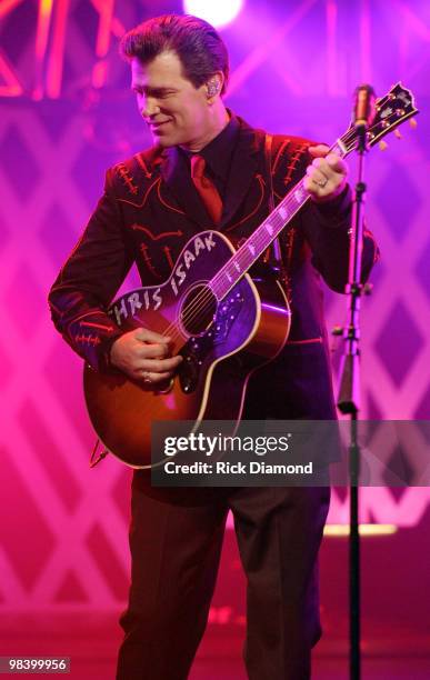 Recording Artist Chris Isaak Performs at Kenny Rogers: The First 50 Years show at the MGM Grand at Foxwoods on April 10, 2010 in Ledyard Center,...