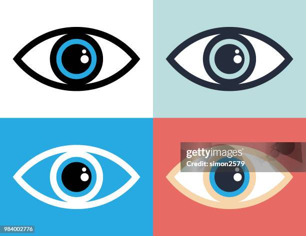 illustrazioni stock, clip art, cartoni animati e icone di tendenza di illustrazione dell'icona del simbolo oculare - primissimo piano