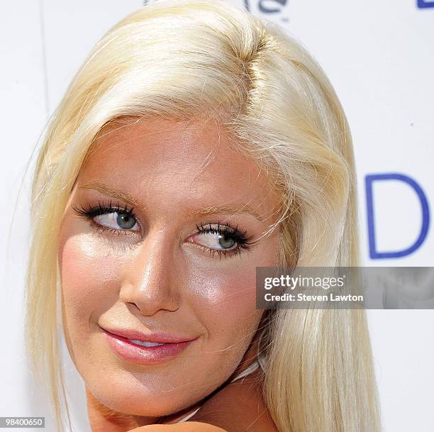 Television personality Heidi Montag arrives to host a pool party at the Liquid Pool at Aria in CityCenter on April 10, 2010 in Las Vegas, Nevada.