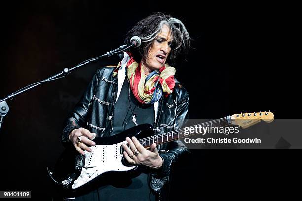 Joe Perry of the Joe Perry Project performs on stage at Wembley Arena on April 11, 2010 in London, England.