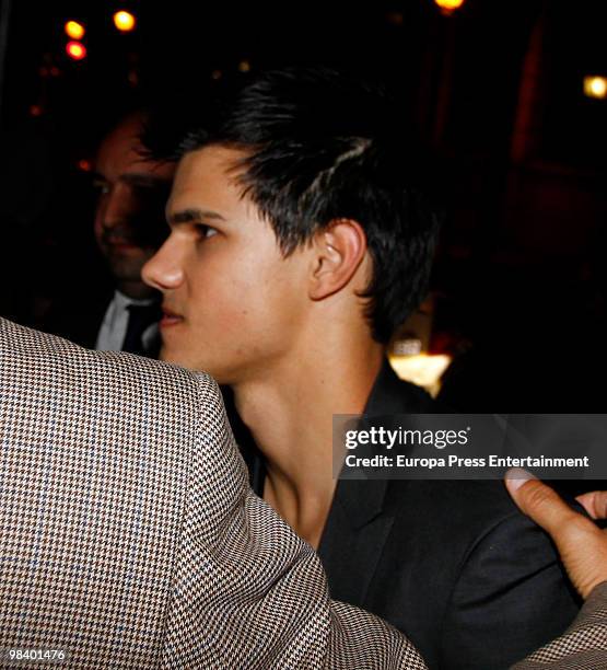 Taylor Lautner sighting in Madrid on April 11, 2010 in Madrid, Spain.