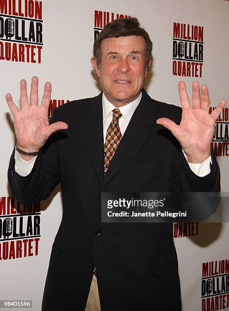 Radio Personality Cousin Brucie attends the opening of "Million Dollar Quartet" at Nederlander Theatre on April 11, 2010 in New York City.