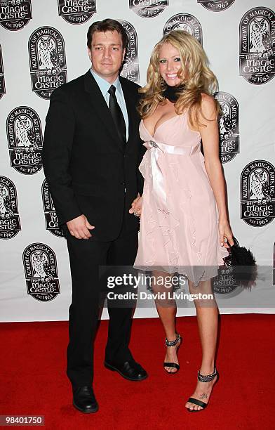 Actors Nathan Fillion and Kate Luyben attend the 42nd Annual Academy of Magical Arts Awards at Avalon Hollywood on April 11, 2010 in Hollywood,...