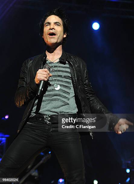 Vocalist Patrick Monahan of Train performs at The Fox Theatre on April 10, 2010 in Oakland, California.