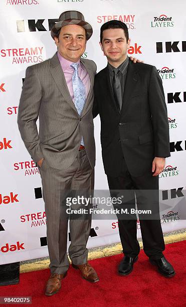 Actors Kevin Pollak and Samm Levine attend the second annual Streamy Awards at the Orpheum Theater on April 11, 2010 in Los Angeles, California.