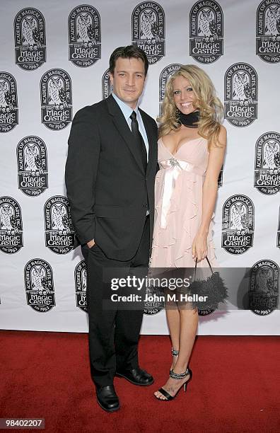 Actors Nathan Fillion and Kate Luyben attend the 42nd Annual Academy Of Magical Awards at the Avalon on April 11, 2010 in Hollywood, California.